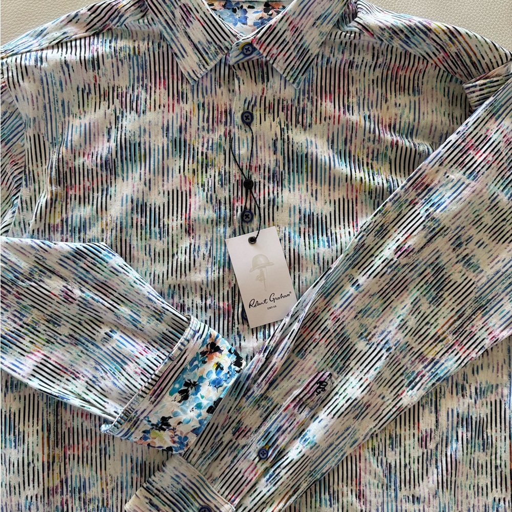 Robert Graham Men’s Delray Classic Fit Knit Button Down Shirt NEW - Picture 4 of 11